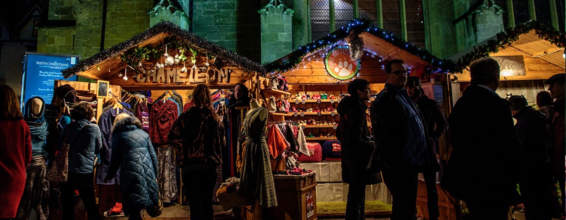 Chalets at the Bath Christmas Market