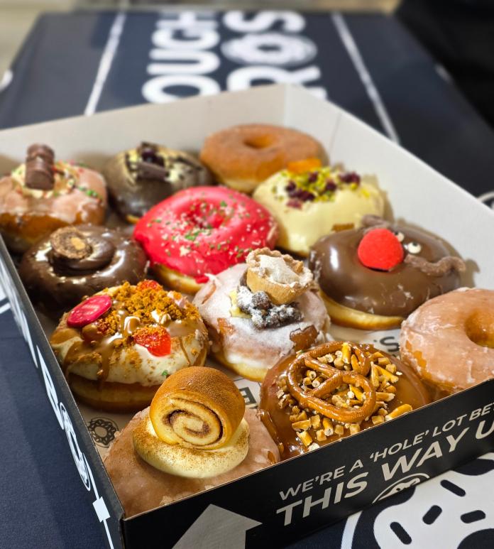 A variety box of doughnuts.