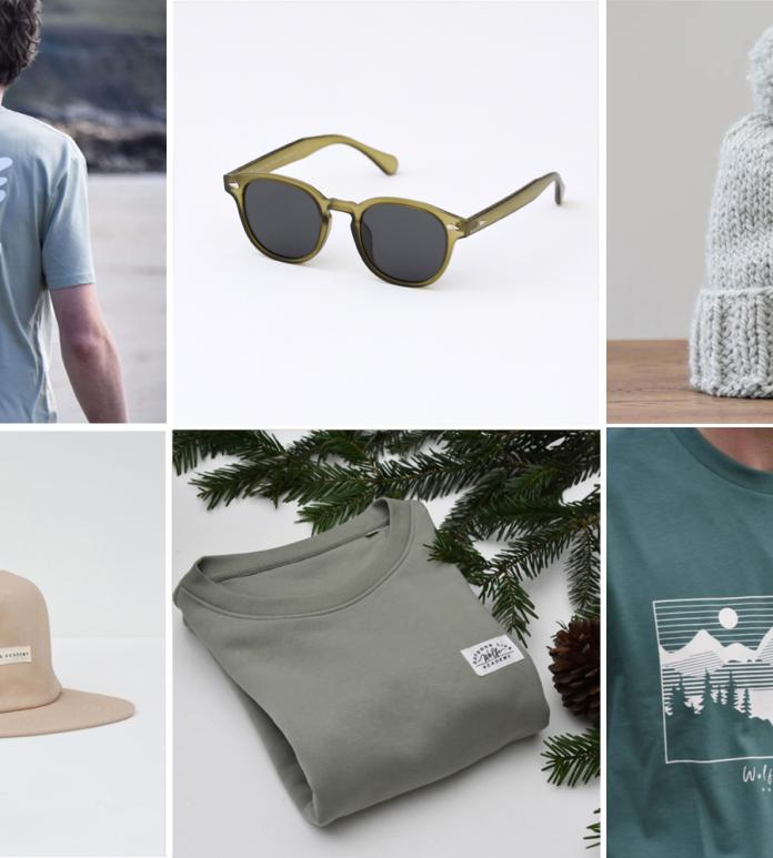 Collage of photos, tshirt, sunglasses, hats