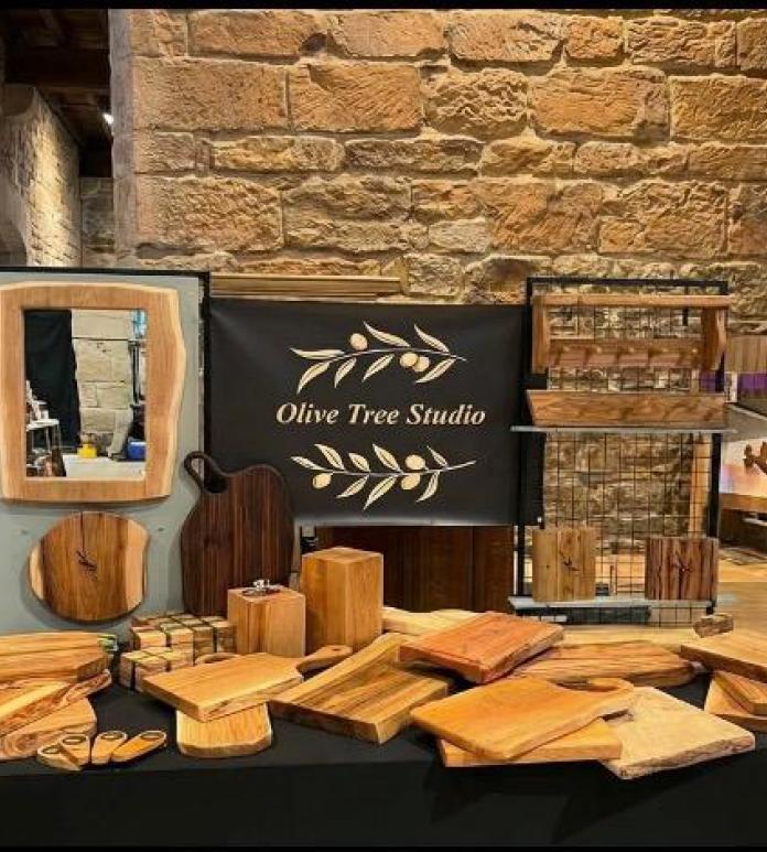Selection of wooden products displayed on a table