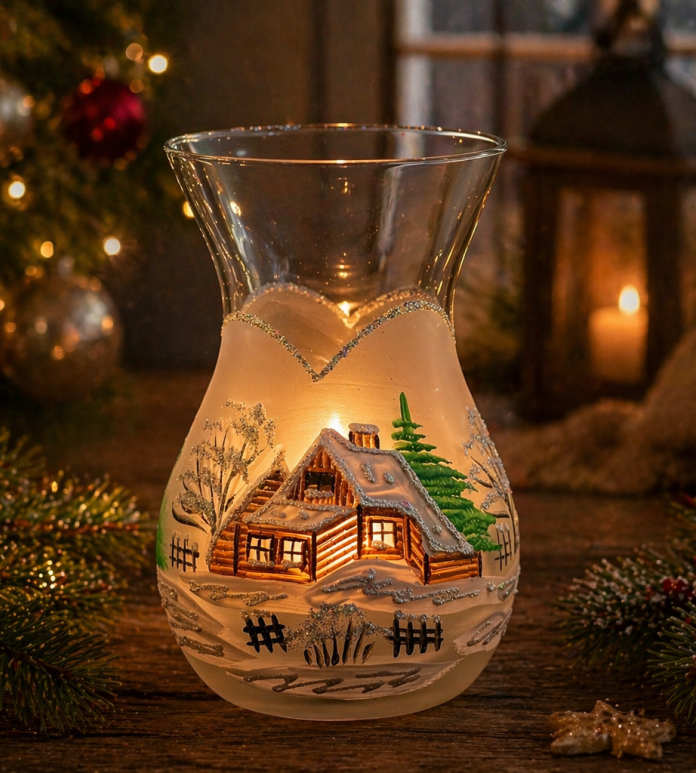 Painted Glass vase