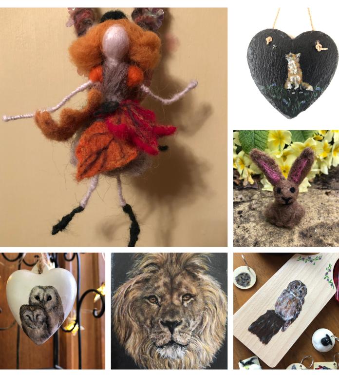 collage of felt art