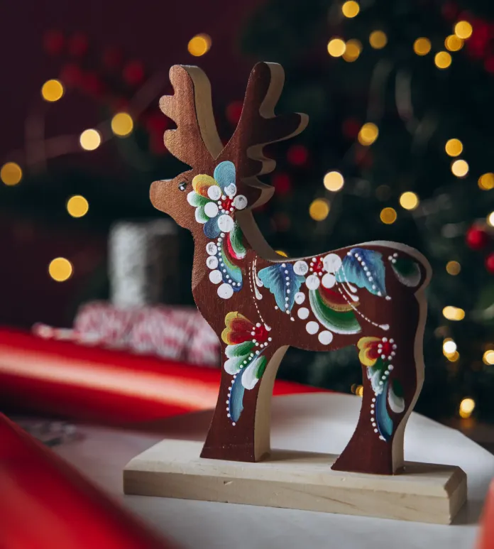 Wooden carved reindeer