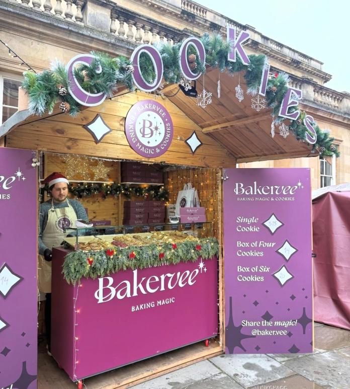 The Bath Bakervee christmas market chalet