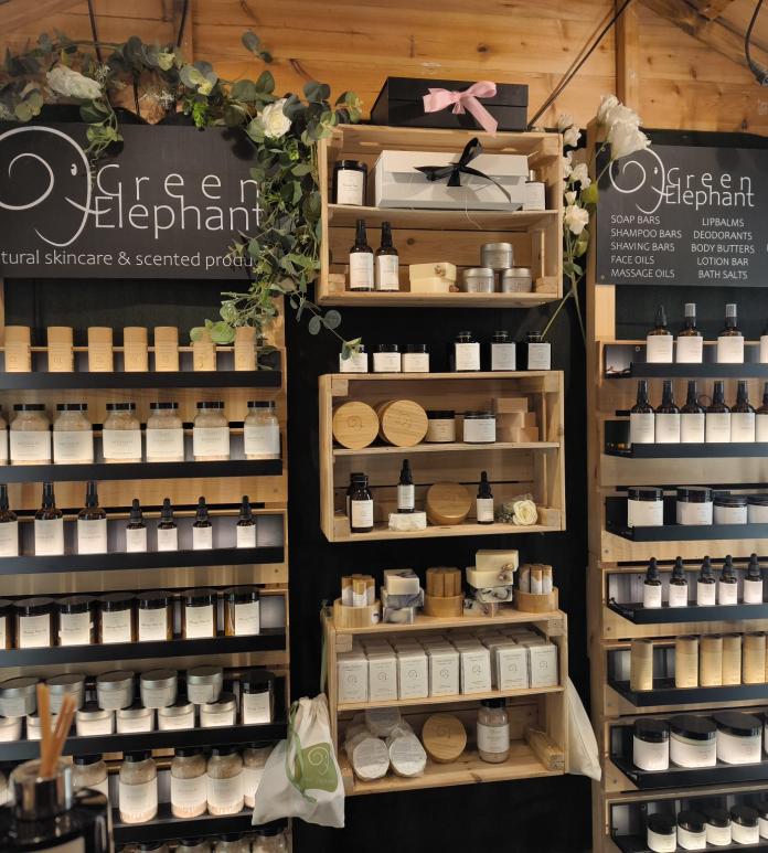 christmas chalet containing soaps