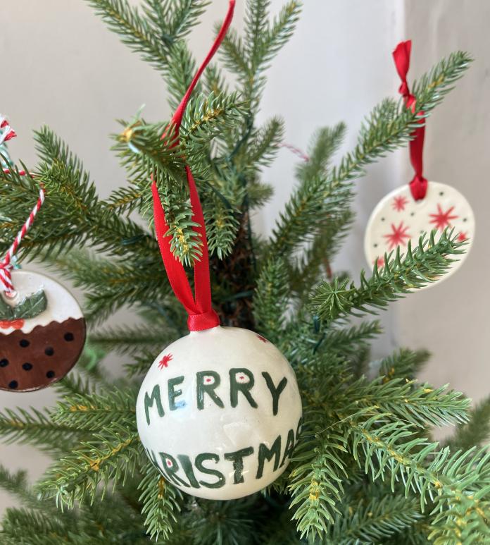 ceramic bauble on a tree