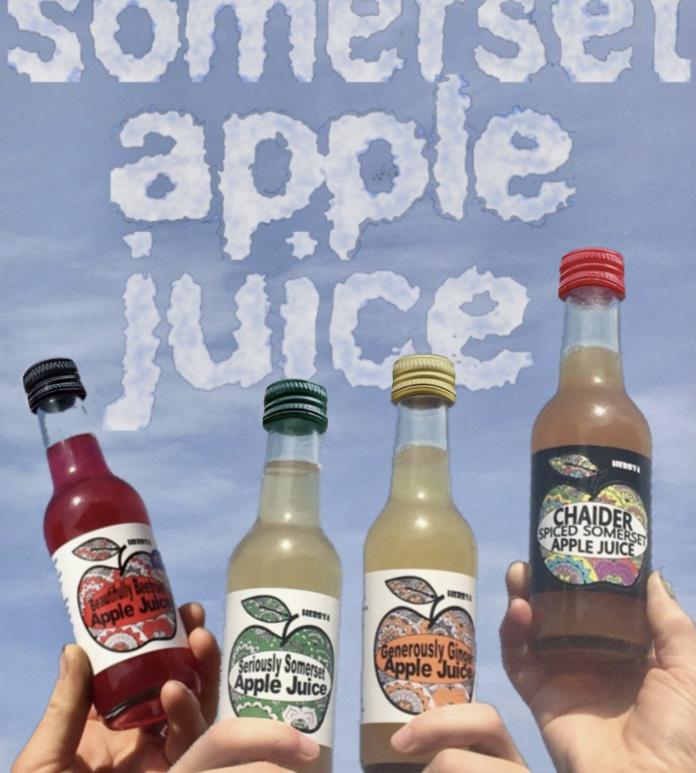 Bottles of apple juice