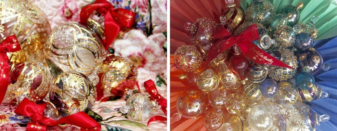 Red and Gold glass baubles