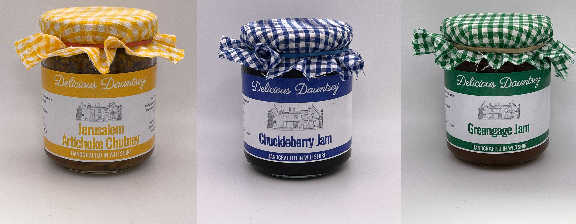 row of jam jars