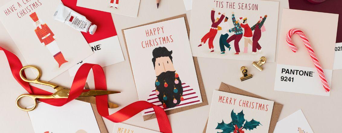 Hand illustrated christmas cards