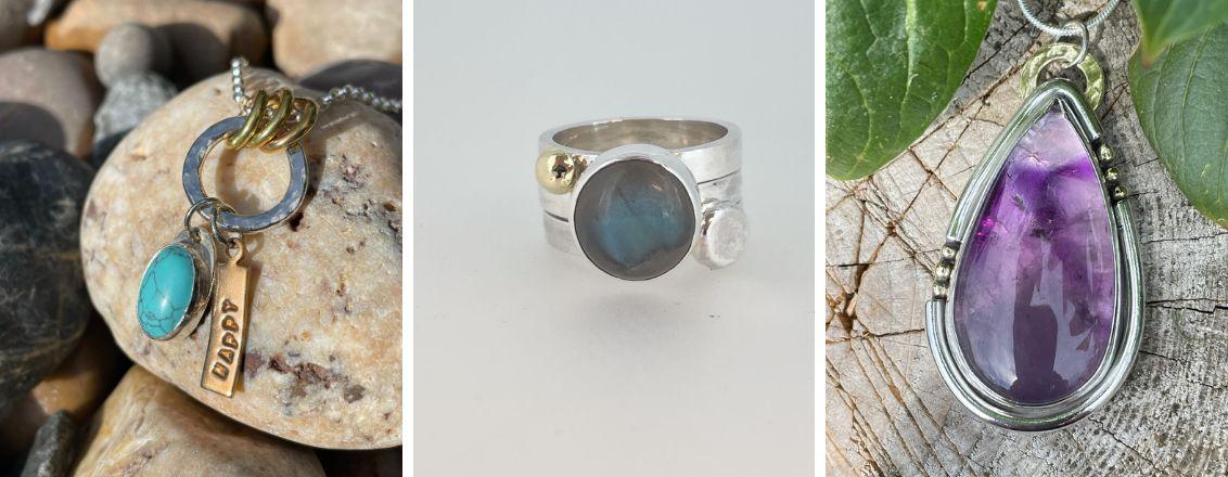 Silver and gemstone jewellery