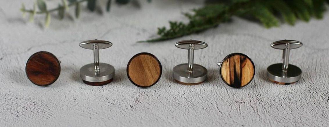 Hand made wooden cufflinks